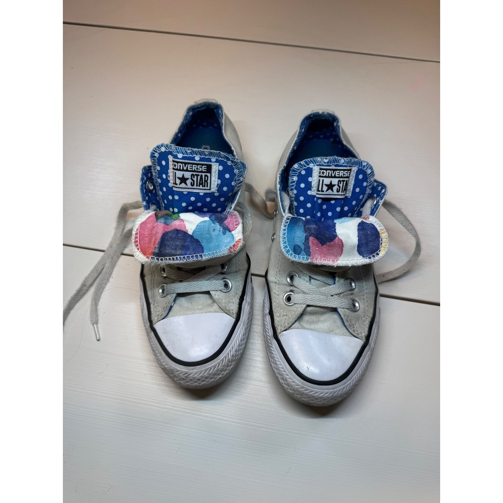 Converse Chuck Taylor All Star Double Tongue Grey Polka Dot Sneakers Womens 7